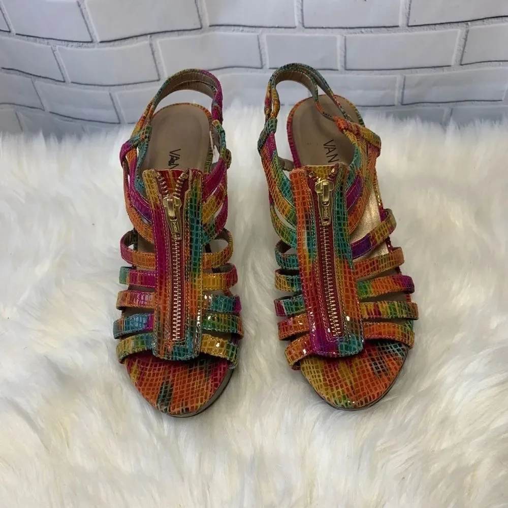 Vaneli‎ Strappy Rainbow Reptile Sandals Size 7.5